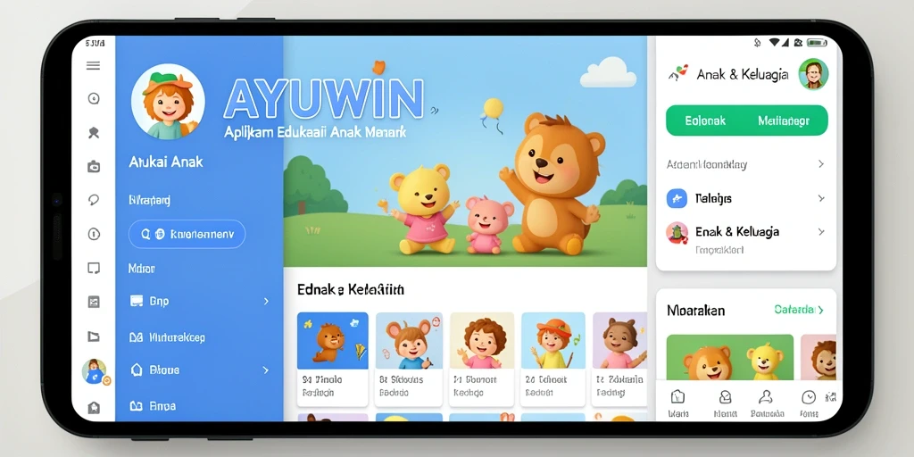 Tampilan antarmuka AYUWIN yang ramah anak dan edukatif.