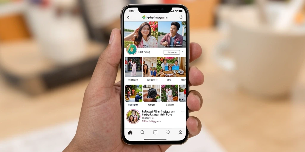 Tampilan antarmuka H89 untuk aplikasi Filter Instagram yang modern dan intuitif.