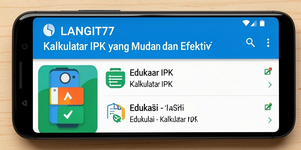 Antarmuka aplikasi LANGIT77 untuk Kalkulator IPK yang sederhana dan mudah dipahami.