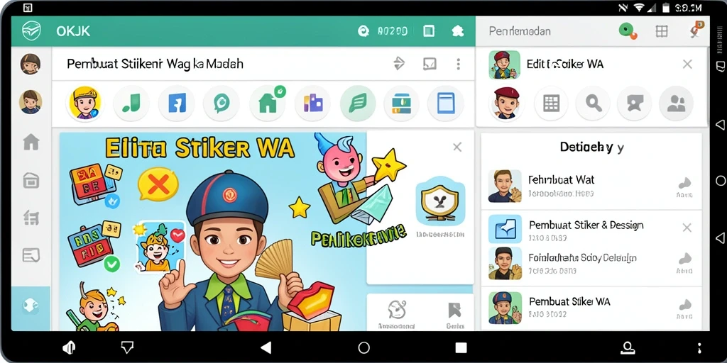 Tampilan antarmuka sederhana dan fungsi Pembuat Stiker WA yang intuitif.